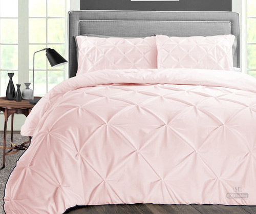 Twin Xl Comforter Pinch Blush 300 Gsm Plush Siliconized Microfiber Fill Duvet Insert With 1000 Thread Count Egyptian Cotton Shell Fluffy Soft With Premium Piping & Matching Pillowcases