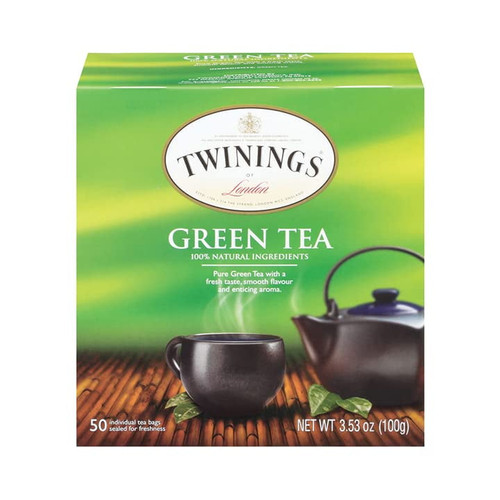 Twinings Tea, Green Tea Bags In Individual Foil Packets, Natural Antioxidant Green Tea, Hot Tea Or Cold Brew Iced Tea Beverages, 50 Tea Bags Total.