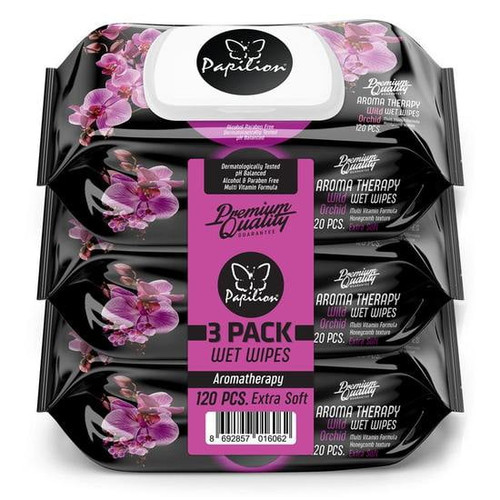 Papilion® Wet Wipes, Aromatherapy, 100 Wipes, 3 Pack (total 300 Wipes)
