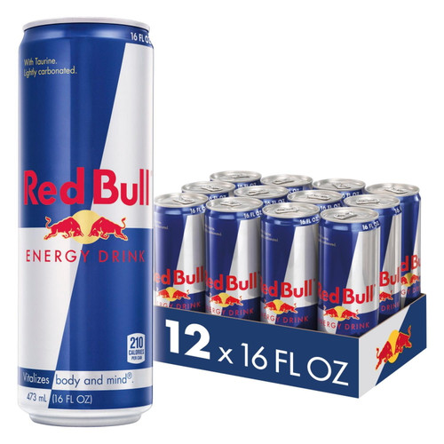 (12 Cans) Red Bull Energy Drink 16 Fl Oz