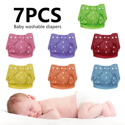 Mlfire 7pcs Reusable Toddler Baby Nappy Soft Washable Inserts Covers Diapers Pants, Newborn Infants Baby Diapers Pants Shorts Reusable Absorbent Underwear Diaper Anti Side Leakage Diapers Pants