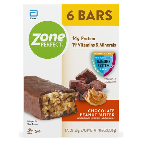 Zoneperfect Protein Bars, Snack For Breakfast Or Lunch, Chocolate Peanut Butter, 6 Count