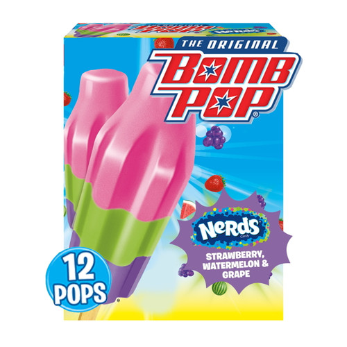 Bomb Pop Nerds Ice Pop, Frozen Sweet Treat For Back To School, 12 Pack