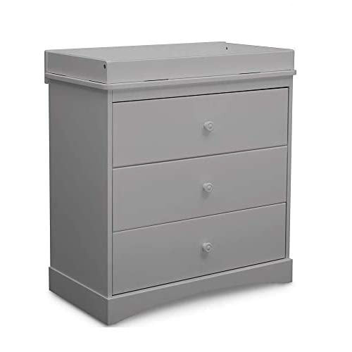 Fsxuolipi Sutton 3 Drawer Dresser With Changing Top, Greenguard Gold Certified, Grey