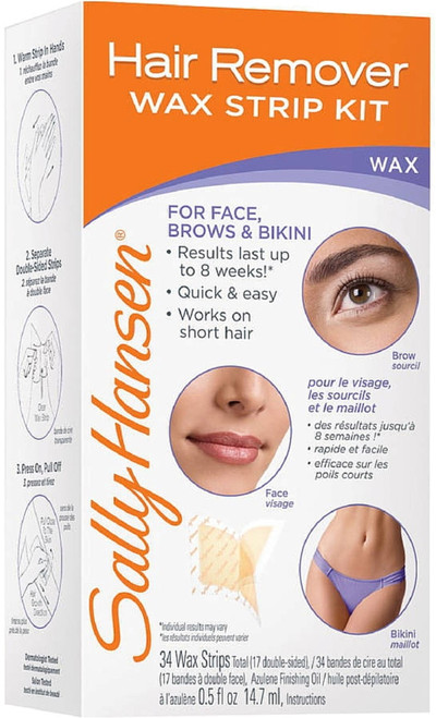 Sally Hansen Hair Remover Wax Strip Kit 1 Ea (pack Of 2)