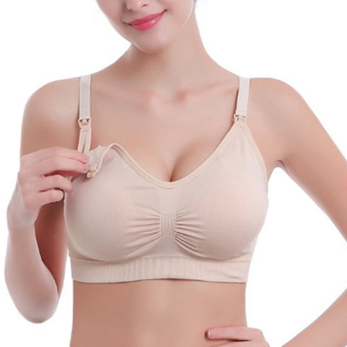 Maternity Hands Free Pumping Bra Wireless Padded Breastfeeding Nursing Underwear