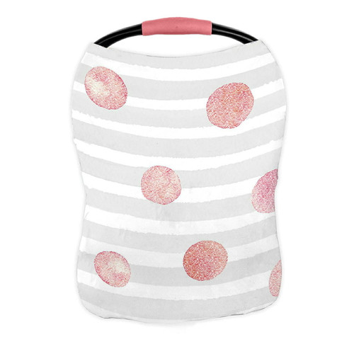 Abphqto Watercolor Stroke Pattern With Pink Glittering Textured Circles Nursing Cover Baby Breastfeeding Infant Feeding Cover Baby Car Seat Cover Infant Stroller Cover Carseat Canopy Breathable