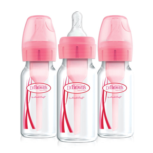 Dr. Brown's Options+ Anti-colic Baby Bottle - Pink - 4oz - 3-pack