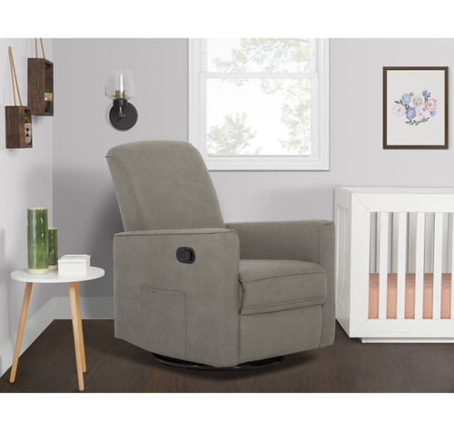 Evolur Raleigh Glider Recliner Smokey Blue With High Backrest Support, Durable Polyester Fabric