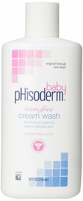 Phisoderm Baby Tear-free Gentle Body Wash, Powder Fresh Scent, 8oz, 2-pack