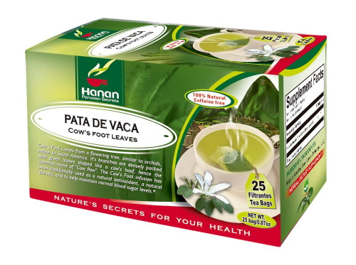 Hanan Peruvian Secrets Pata De Vaca Herbal Tea | 100% Natural Cow’s Foot Leaves |12 Pack Of 300 Tea Bags | Natural Powerful Antioxidant, Traditionally Use To Support Glucose Level
