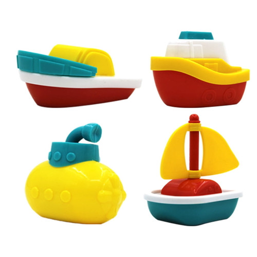 Tureclos 4pcs/set Baby Bath Boats Bathtub Pool Play Water Fun Toys Children Early Learning Educational Toy