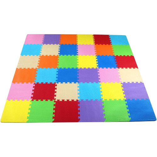 Balancefrom Kid's Puzzle Exercise Play Mat With Eva Foam Interlocking Tiles