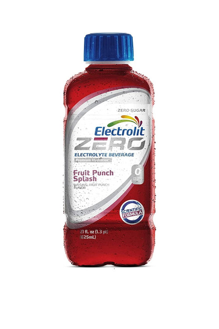 Electrolit Electrolyte Hydration & Recovery Drink, 21oz, Zero Fruit Punch, 12 Pack