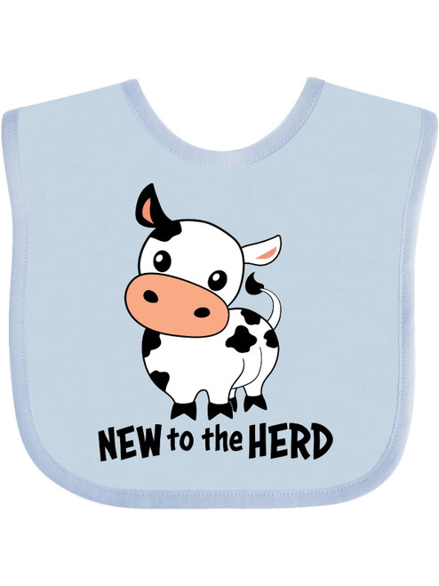 Inktastic New To The Herd Cute Cow Gift Baby Boy Or Baby Girl Bib