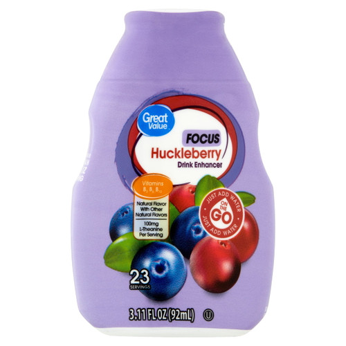 Great Value Focus Huckleberry Drink Enhancer, 3.11 Fl Oz