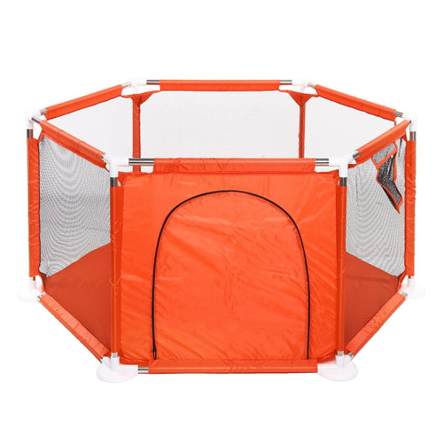 Portable Baby Playpen 6-panel Play Yard Interactive Baby Playinghouse Kids Safety Fence Ocean Ball Pit Pool For Baby Indoors Outdoors Playing,orange