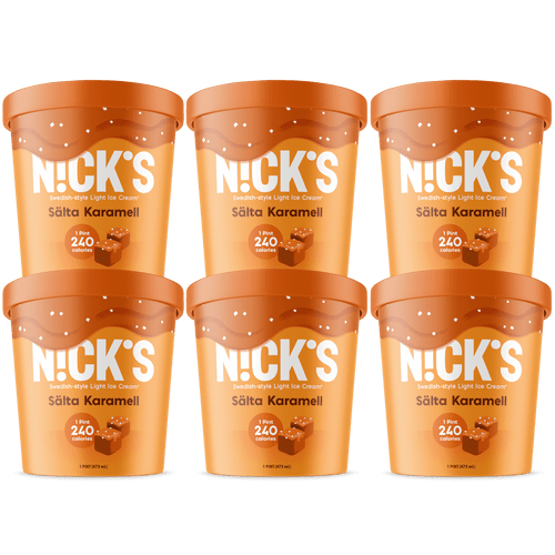 N!ck's Swedish-style Light Ice Cream, Sälta Karamell, Pint (6 Count)