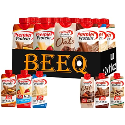 Beeq Box-variety Protein Drinks High Protein Shake, 11 Fl. Oz., Chocolate ,strawberry , Cafe Latte,vanilla,chocolate Peanut Butter,chocolate Hanzelnut, 160 Calories, 24 Vitamins And Minerals. Pac