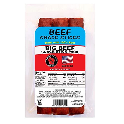 Beef Snack Stick, 3oz. (pack Of 12).  Excellent For Traveling, Snacking, Entertaining And Added To Christmas Gift Baskets, Holiday Gift Boxes For Friends & Family!