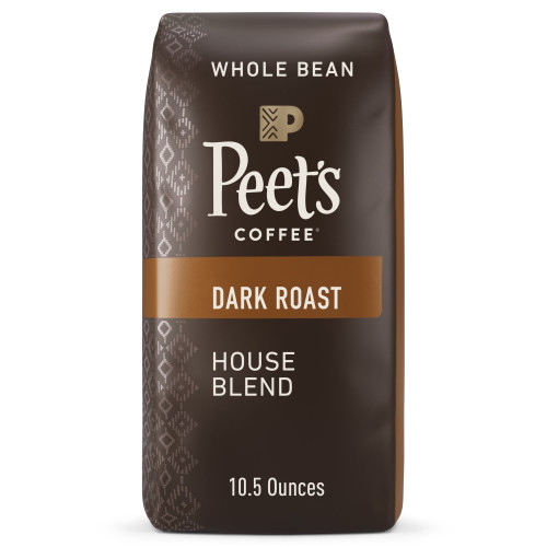 Peet's Coffee House Blend, Dark Roast Whole Bean Coffee, 10.5 Oz Bag