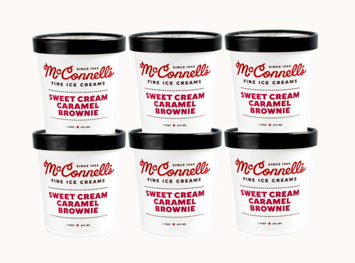 Mcconnell's, Sweet Cream Caramel Brownie Ice Cream, 16 Oz. (6 Count)
