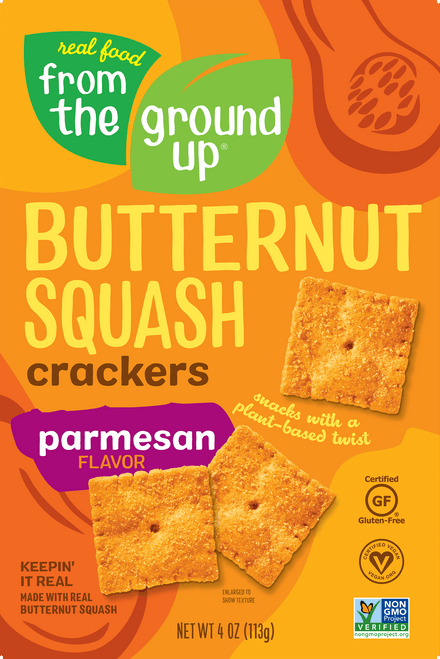 Real Food From The Ground Up Butternut Squash Parmesan Crackers, 4 Oz