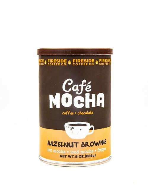 Fireside Coffee Company - Hazelnut Brownie - 8 Oz Canister - Hot Mocha - Iced Mocha - Frappe - Hazelnut Brownie Brand Name: Fireside Coffee