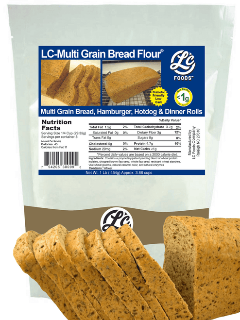 Low Carb Multigrain Bread Flour | No Sugar | Protein & Fiber Rich | Diabetic Friendly | Perfect For Bread & Other Baked Goods (1lb)