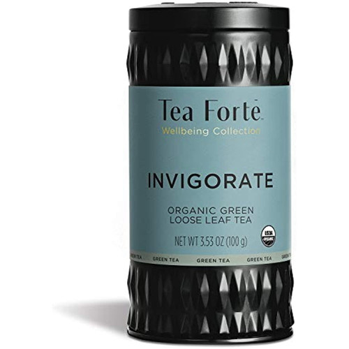 Tea Forte Invigorate Organic Green Tea With Beetroot, Ginger, Ginseng And Matcha Powder, Makes 35-50 Cups, 3.53 Ounce Loose Leaf Tea Canister