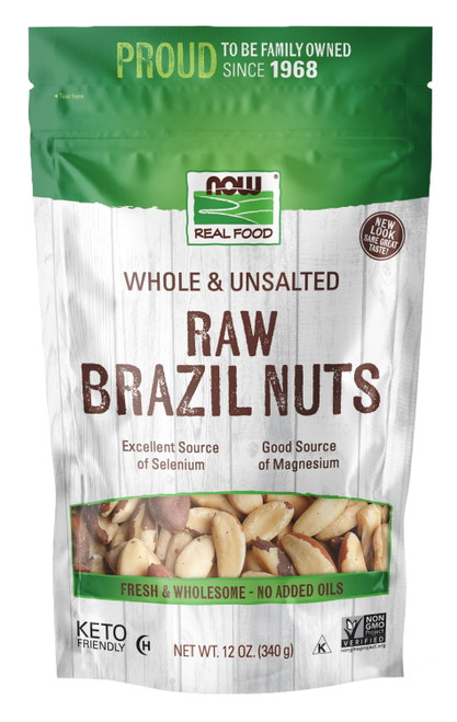 Now Foods, Brazil Nuts, Whole, Raw And Unsalted, Source Of Selenim And Magnesium, 12-ounce (packaging May Vary)