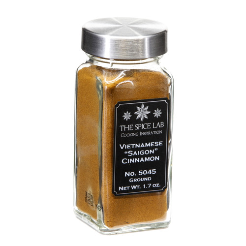 The Spice Lab Cinnamon Powder - Cassia Ground Cinnamon - 1.6 French Jar - Kosher Gluten-free Non-gmo All Natural Vietnamese Cinnamon Saigon Spice - 5045