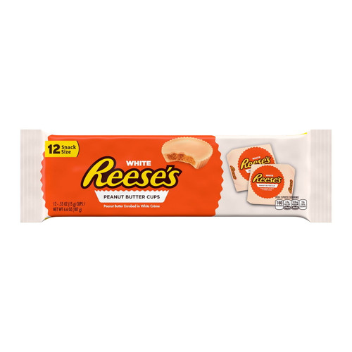 Reese's, White Crème Peanut Butter Cups Candy, Individually Wrapped, 6.6 Oz, Pack (12 Pack)