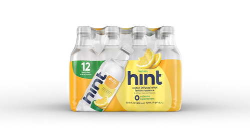 Hint Lemon Water Sparkling Water, 16 Fl Oz, 12 Pack Bottles