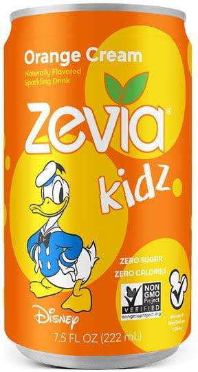 Zevia Kidz Orange Cream Sparkling Drink, 7.5 Fluid Ounce - 6 Count Per Pack -- 4 Packs Per Case.