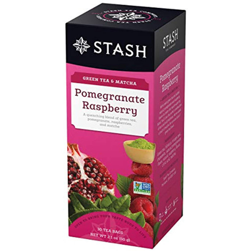 Stash Tea Pomegranate Raspberry & Matcha Green Tea - Caffeinated, Non-gmo Project Verified Premium Tea With No Artificial Ingredients, 30 Count (pack Of 6) - 180 Bags Total