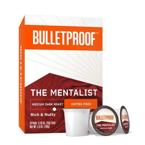The Mentalist Single-serve Pods, Medium Dark Roast, 10 Count, Bulletproof Keto, 100% Arabica Coffee, Certified Clean Coffee, Rainforest Alliance, Sourced From Guatemala, Colombia & Brazil