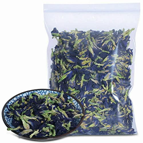 Pure Dried Butterfly Pea Flower Naturally Produced Blue Butterfly Pea Flowers, Organic Dried Butterfly Pea Flower Healthy Tea Drink Recipes Food Coloring Antioxidants Aging Wrinkles ((3.52 Oz)100g)