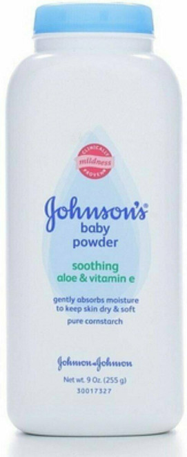 Johnson's Baby Powder Pure Cornstarch W/ Soothing Aloe & Vit E, 9oz, 5-pack
