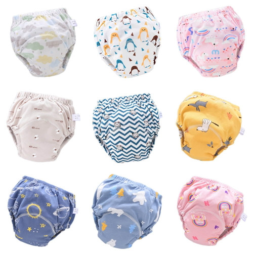 Sanume Baby Diaper, Reusable Washable Waterproof Toilet Training Underwear Leak Proof Urine Diapers