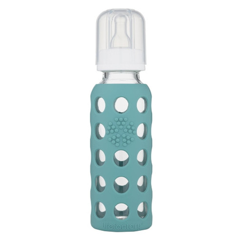 Lifefactory 9 Oz Glass Baby Bottle With Protective Silicone Sleeve - Kale