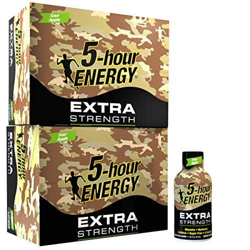 5-hour Energy Shot, Extra Strength Sour Apple Flavor, 1.93 Oz. 24 Pack