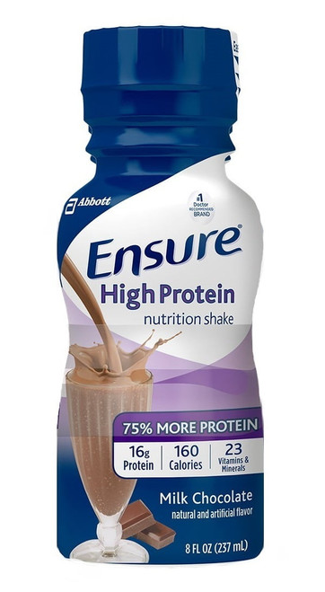 Ensure High Protein Shakes, Milk Chocolate, 8 Oz Bottles - Case Of 24