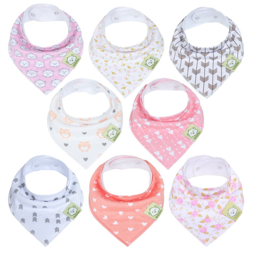 Keababies Organic Baby Bandana Drool Bibs For Girls (pink Dreams)