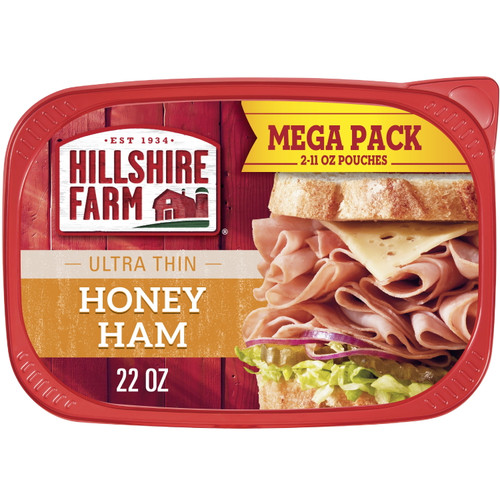 Hillshire Farm Sliced Honey Ham Deli Lunch Meat Mega Pack, 22 Oz