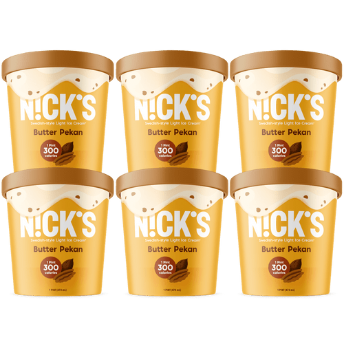 N!ck's Swedish-style Light Ice Cream, Butter Pekan, Pint (6 Count)