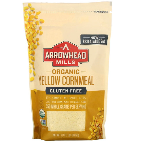 Arrowhead Mills Organic Yellow Cornmeal Gluten Free 22 Oz Pack Of 4