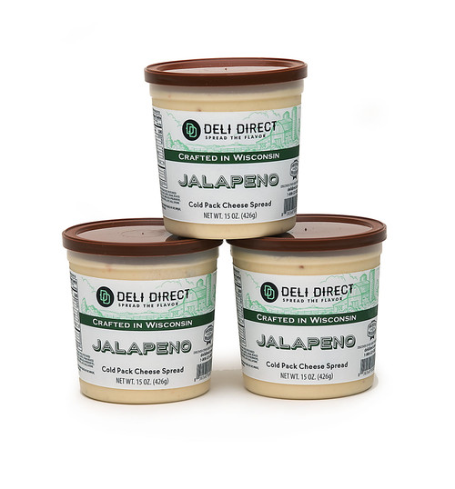 Deli Direct Wisconsin Jalapeno Cheese Spread (3 Packs 15oz Each) 45oz Total