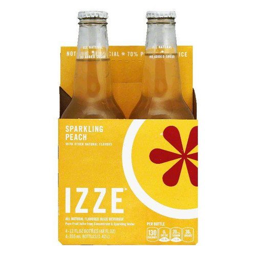 Izze Sparkling Peach Juice 4 Pack, 48 Fo (pack Of 6)