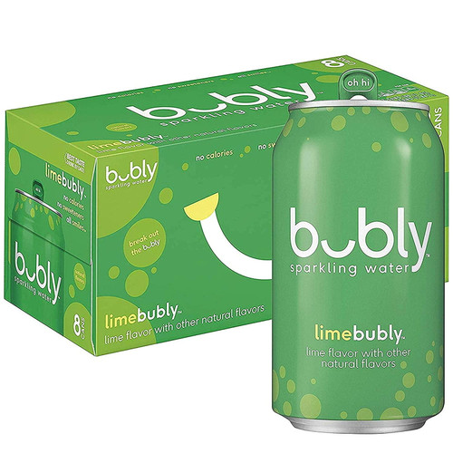 Bubly Lime Flavored Sparkling Water, 12 Oz, 8 Pack Cans